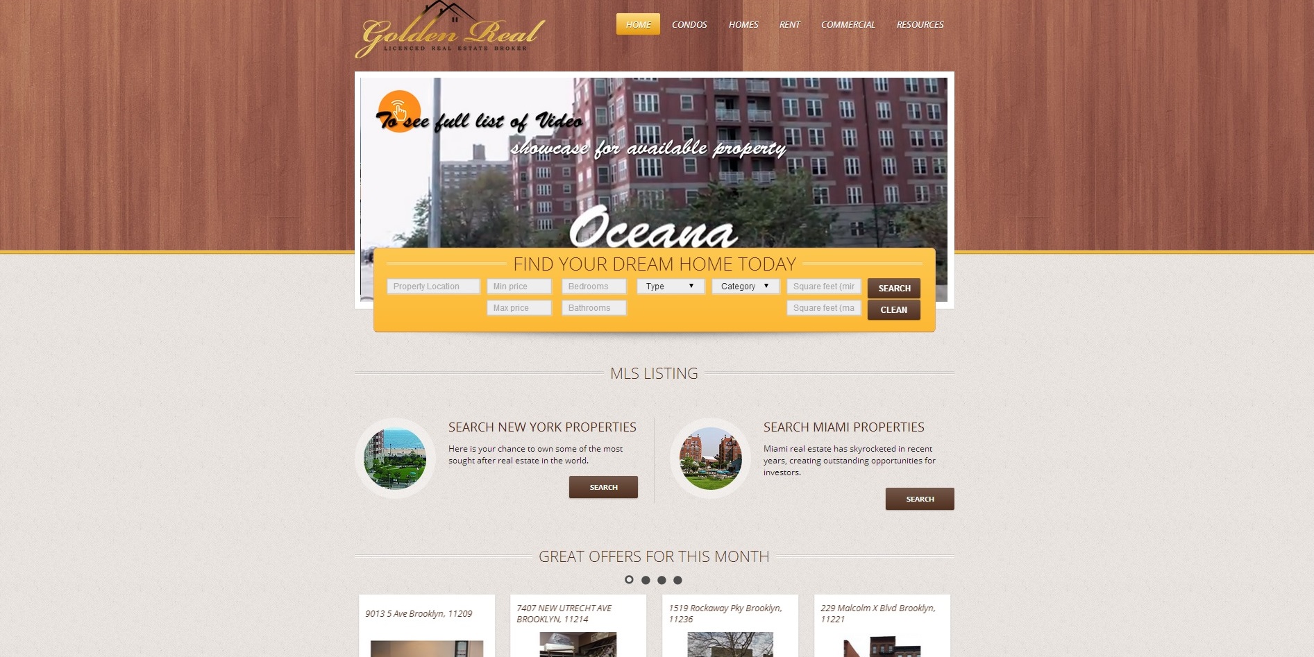 Web development of goldenrealusa.com